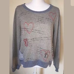 Tommy Hilfiger Stitched Hearts Sweatshirt Sz XL
